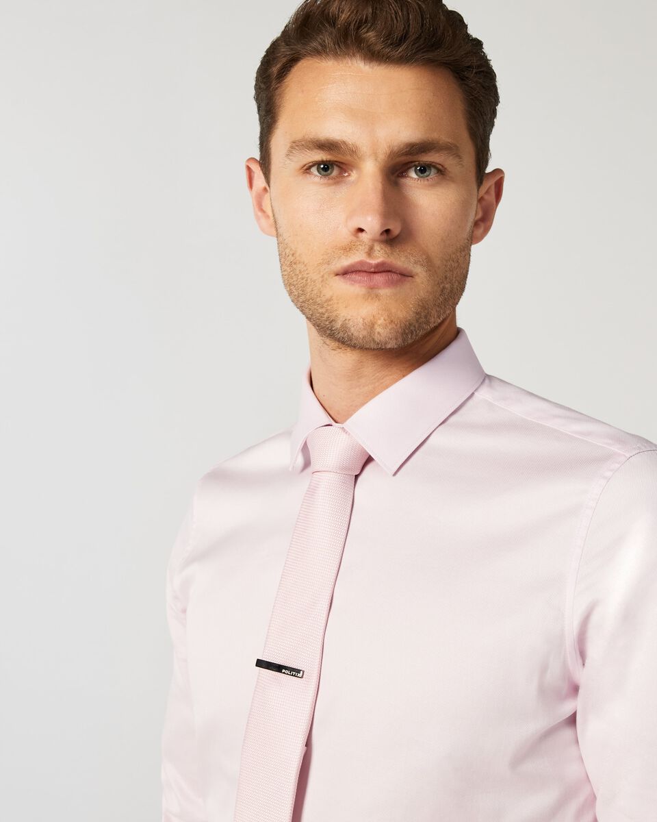 Mens Light Pink Long Sleeve Dress Shirt 